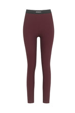 Load image into Gallery viewer, Vittoria Leggings в бордо - дамски клин с висока талия и лого DENIZZIA, предна част