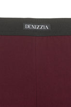 Load image into Gallery viewer, Vittoria Leggings бордо - детайл на еластичния колан с лого DENIZZIA
